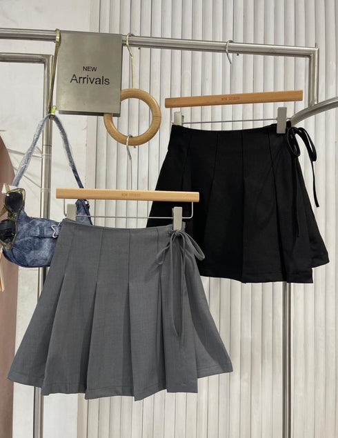 Women Mini Pleated Wrap Skirts